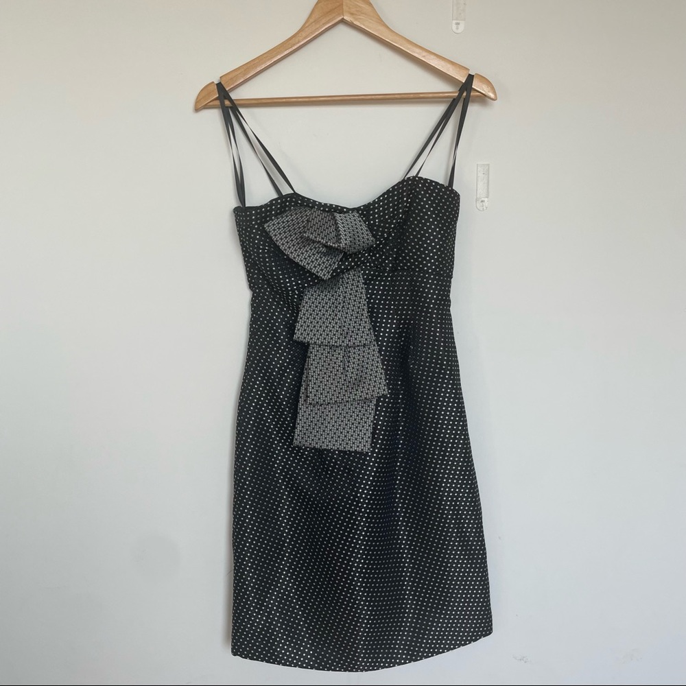 Strapless Little Black Dress with ribbon and back zip up